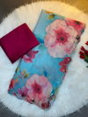 Tew Organza With Flower Print Saree Wholesalers In Delhi